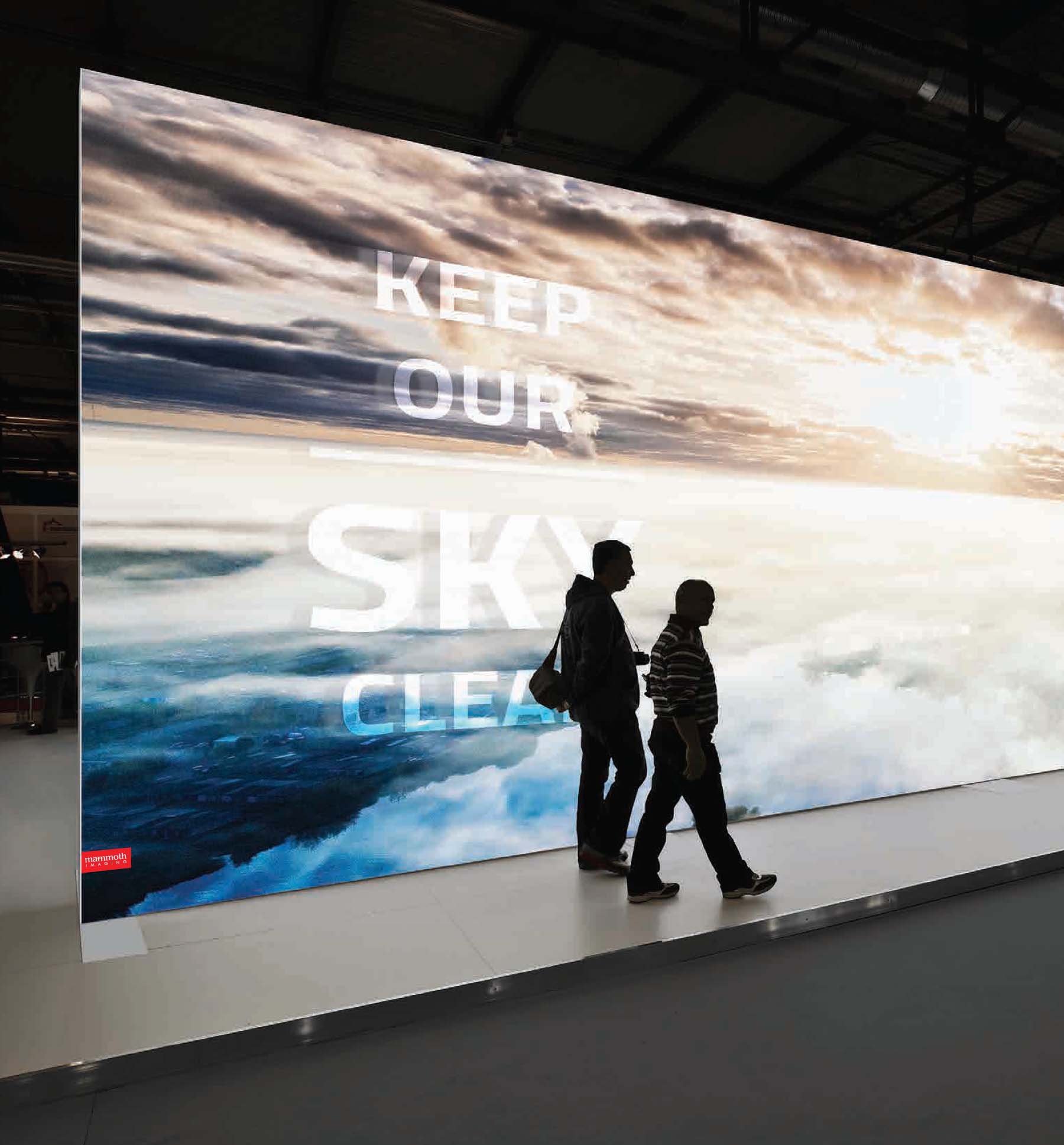 Keep Our Sky Clear SEG fabric display